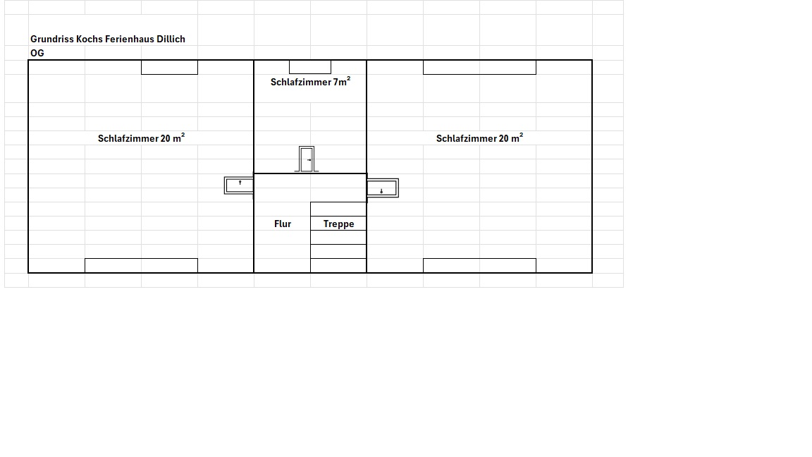 Grundriss Obergeschoss - 3 Schlafzimmer